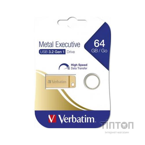 USB флеш накопичувач Verbatim 64GB Metal Executive Gold USB 3.0 (99106)