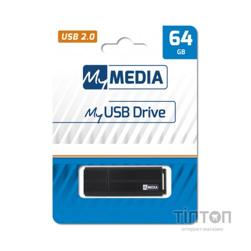USB флеш накопичувач Verbatim 64GB MyMedia Black USB 2.0 (69263)