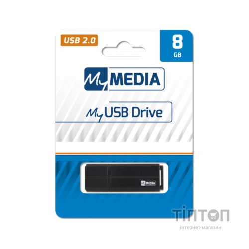USB флеш накопичувач Verbatim 8GB MyMedia Black USB 2.0 (69260)