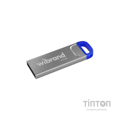 USB флеш накопичувач Wibrand 64GB Falcon Silver-Blue USB 2.0 (WI2.0/FA64U7U)
