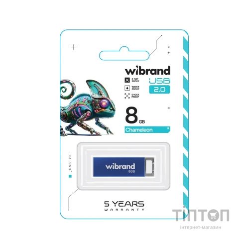 USB флеш накопичувач Wibrand 8GB Chameleon Blue USB 2.0 (WI2.0/CH8U6U)