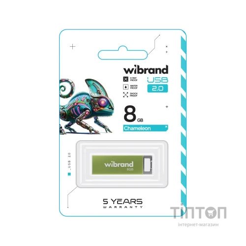 USB флеш накопичувач Wibrand 8GB Chameleon Green USB 2.0 (WI2.0/CH8U6LG)