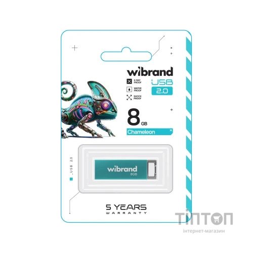 USB флеш накопичувач Wibrand 8GB Chameleon Light Blue USB 2.0 (WI2.0/CH8U6LU)