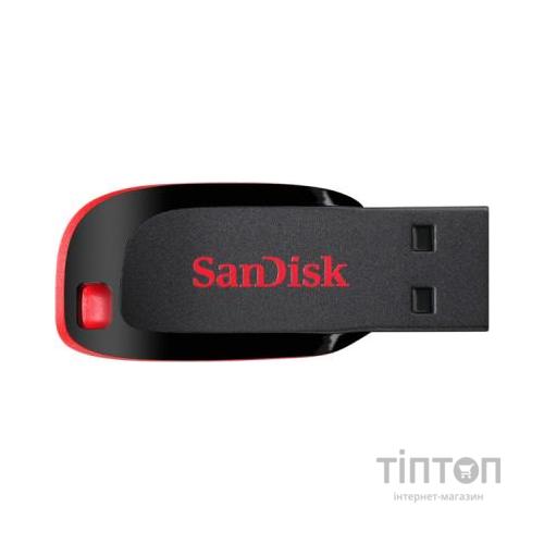 USB флеш SanDisk 128GB Cruzer Blade чорний/червоний