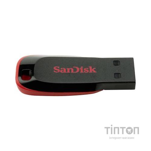 USB флеш SanDisk 128GB Cruzer Blade чорний/червоний