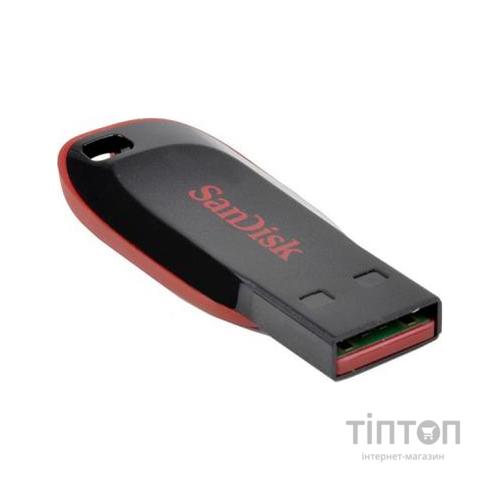 USB флеш SanDisk 128GB Cruzer Blade чорний/червоний