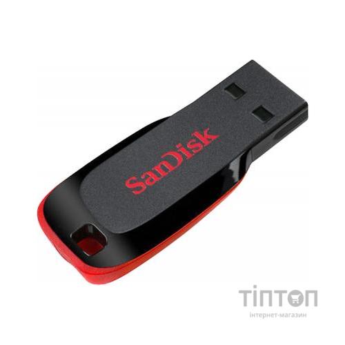 USB флеш SanDisk 128GB Cruzer Blade чорний/червоний