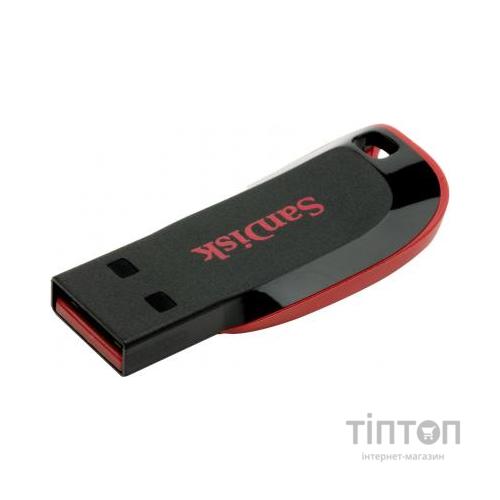 USB флеш SanDisk 128GB Cruzer Blade чорний/червоний