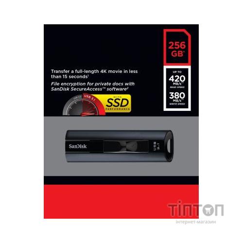 USB флеш SANDISK 256GB Extreme Pro Black USB 3.1