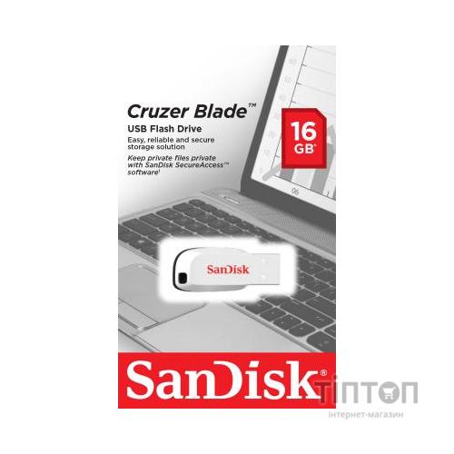 USB флеш Sandisk Cruzer Blade білий