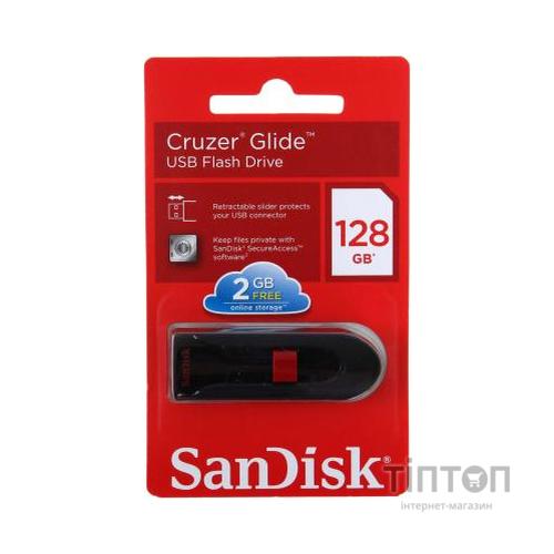 USB флеш Sandisk Cruzer Glide 128 Gb USB 3.0 чорний