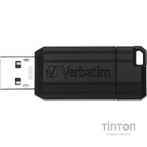 USB флеш Verbatim 128GB PinStripe Black USB 2.0