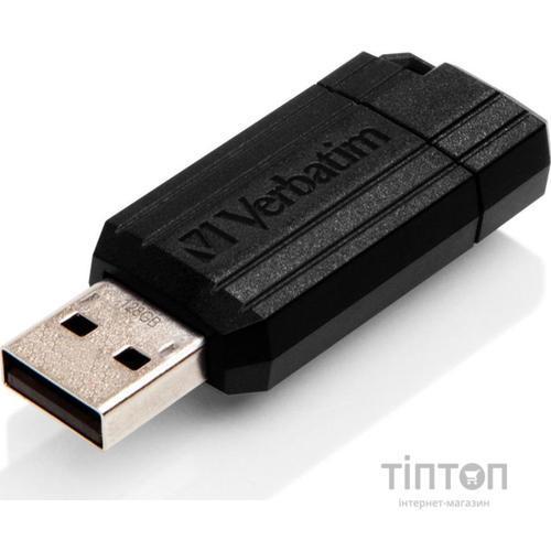 USB флеш Verbatim 128GB PinStripe Black USB 2.0