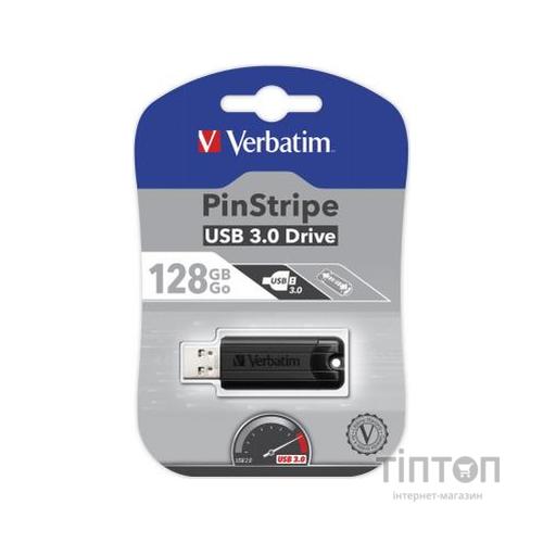 USB флеш Verbatim 128GB PinStripe Black USB 3.0