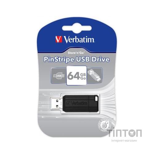USB флеш Verbatim 64GB Store 'n' Go PinStripe Black USB 2.0