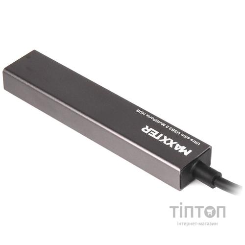 USB-хаб Maxxter HU3C-4P-01 Dark Grey (HU3C-4P-02)