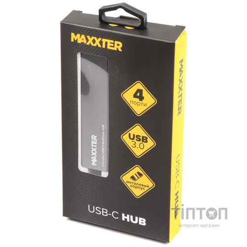 USB-хаб Maxxter HU3C-4P-01 Dark Grey (HU3C-4P-02)