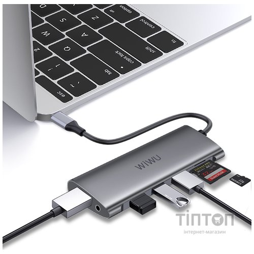 USB-хаб WIWU Alpha A11312H Gray