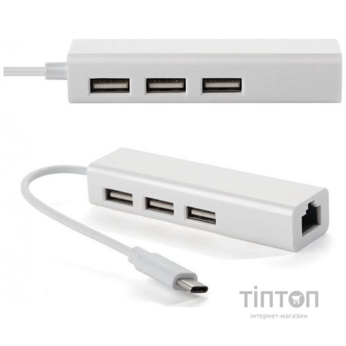 Концентратор Value Type-C Hub 3-port USB2.0 + RJ45 Fast Ethernet White (S0742)