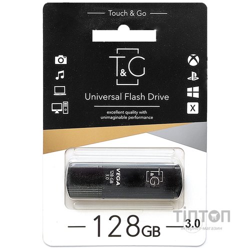 USB3.0 128GB T&G 121 Vega Series Black (TG121-128GB3BK)