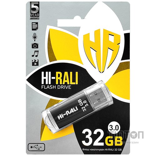 USB3.0 32GB Hi-Rali Rocket Series Black (HI-32GB3VCBK)