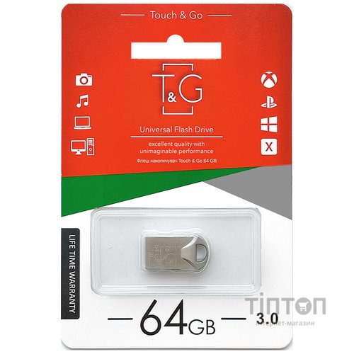 USB флеш накопичувач T&G 64GB 106 Metal Series Silver USB 3.0 (TG106-64G3)