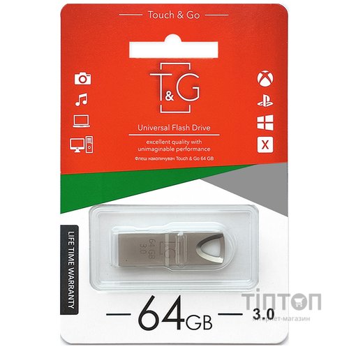 USB3.0 64GB T&G 117 Metal Series Silver (TG117SL-64G3)