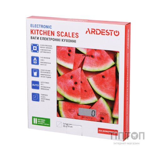 Ваги кухонні Ardesto SCK-893WATERMELON
