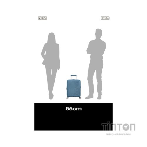 Валіза American Tourister Soundbox 35.5/41 л сіро-синя (32G*51001)