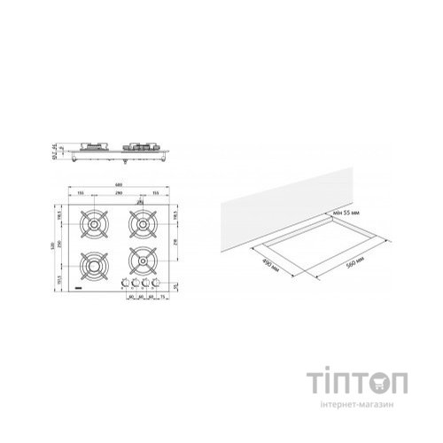Варочна поверхня Eleyus ASTRA 60 BG CF