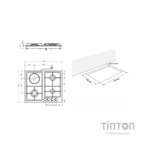 Варочна поверхня Eleyus BRAVO 60 IS H1 CF