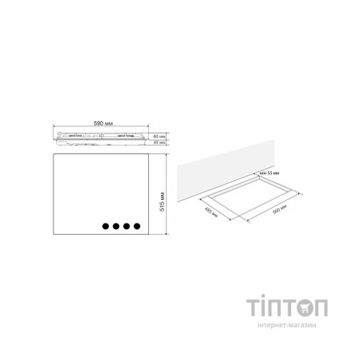 Варочна поверхня Eleyus IMPREZA 60 BL CF