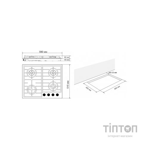 Варочна поверхня Eleyus IRIS 60 BL CTF
