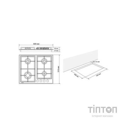 Варочна поверхня Eleyus SILVA 60 BL+RB CF