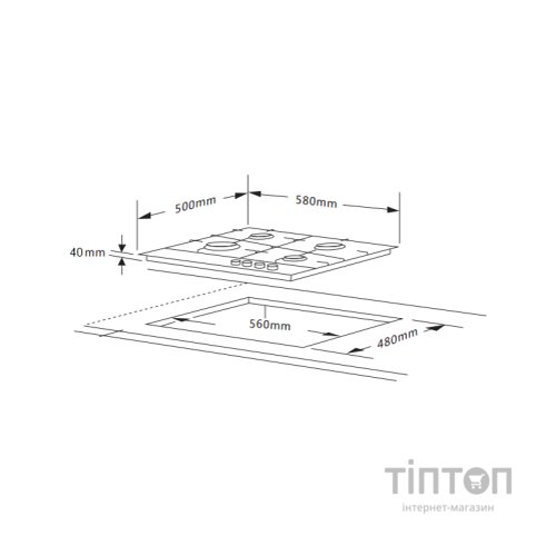 Варочна поверхня Interline VGE 463 FGK BA