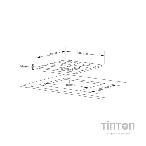 Варочна поверхня Interline VGS 463 FGK BA