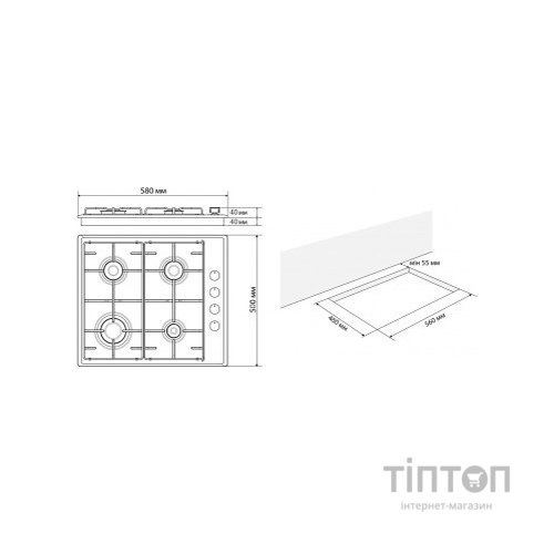 Варочна поверхня Jantar HGF 60 BL EF
