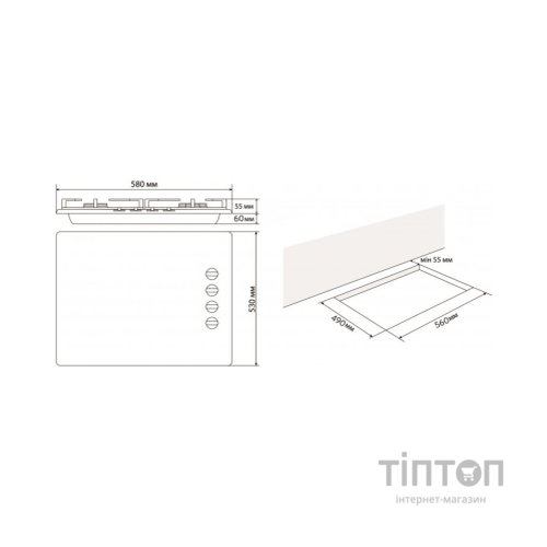 Варочна поверхня Jantar HGR 60 WH EF