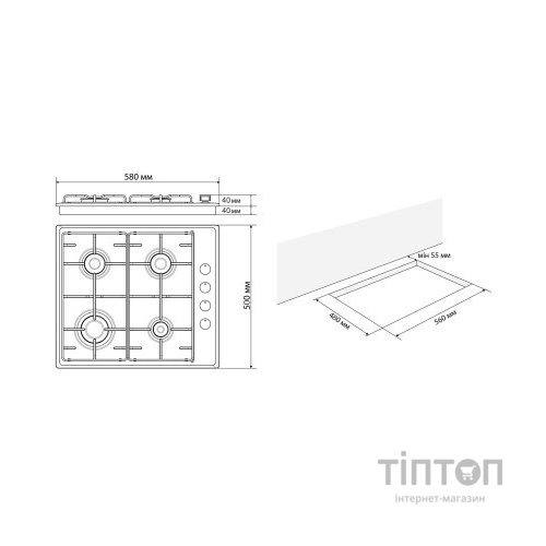 Варочна поверхня Jantar HSR 60 BL EF