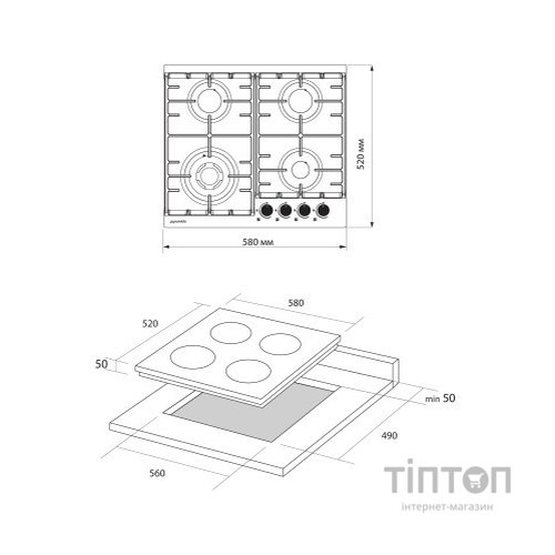 Варочна поверхня Pyramida PFG 604 T WH B