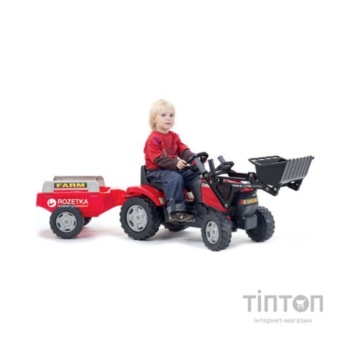 Веломобіль Falk Case Ih Maxxum трактор на педалях червоний (961AM)