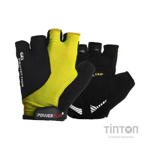 Велорукавиці PowerPlay 5028 Black/Yellow M (5028B_M_Yellow)