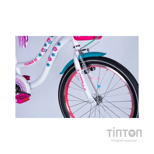 Велосипед Formula 20" Kid FLOWER PREMIUM BH рама-10" ST 2026 білий з рожевим та бірюзовим (OPS-FRK-20-244)