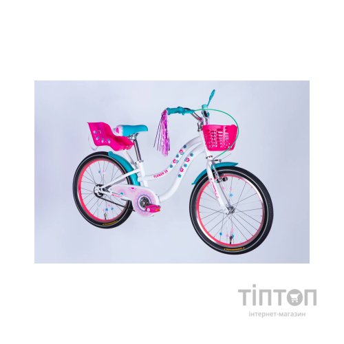 Велосипед Formula 20" Kid FLOWER PREMIUM BH рама-10" ST 2026 білий з рожевим та бірюзовим (OPS-FRK-20-244)