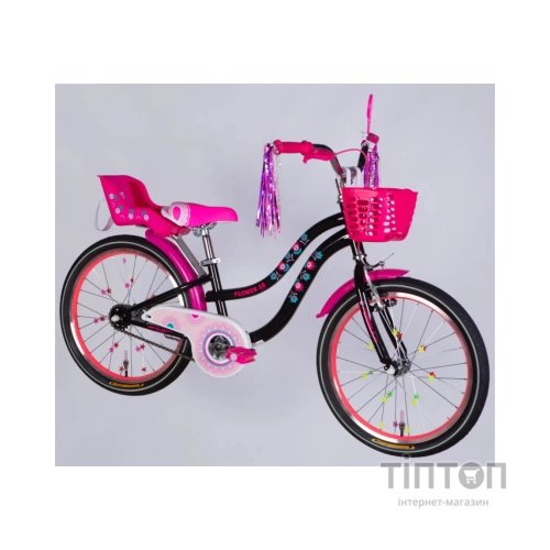 Велосипед Formula 20" Kid FLOWER PREMIUM BH рама-10" ST 2026 чорний з рожевим (OPS-FRK-20-242)