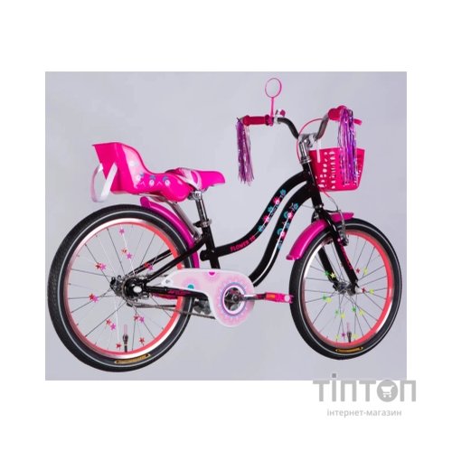 Велосипед Formula 20" Kid FLOWER PREMIUM BH рама-10" ST 2026 чорний з рожевим (OPS-FRK-20-242)