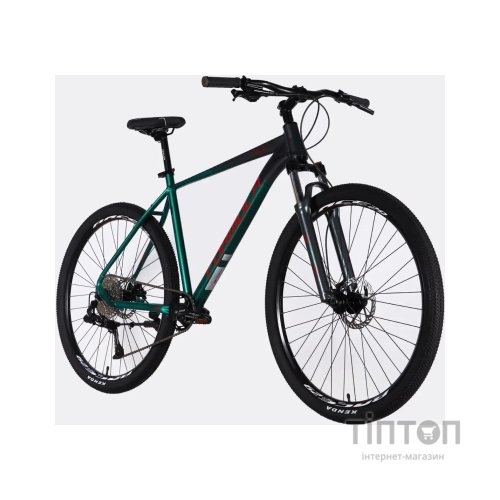 Велосипед Formula 29" ZEPHYR 1.0 HDD рама-21" AL 2026 темно-сріблястий з зеленим (OPS-FR-29-453)