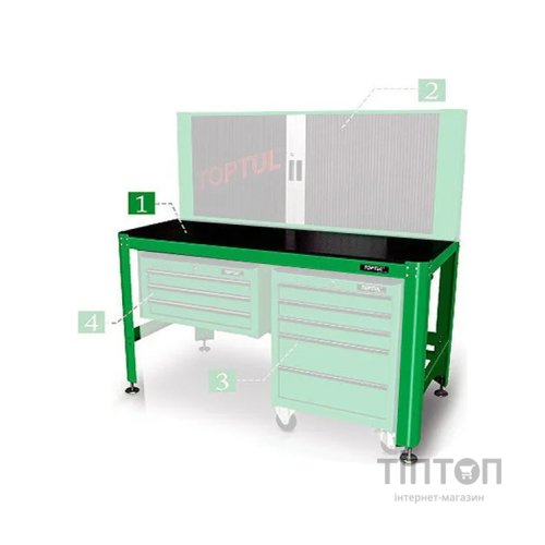 Верстак Toptul слюсарний 1560*710*827 мм (TAAA1607)