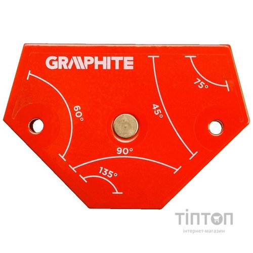 Verto Cварочный угольник магнитный GRAPHITE 56H904, 64x95x14мм, угол 45, 60, 75, 90, 135град.,сила 11,4 кг