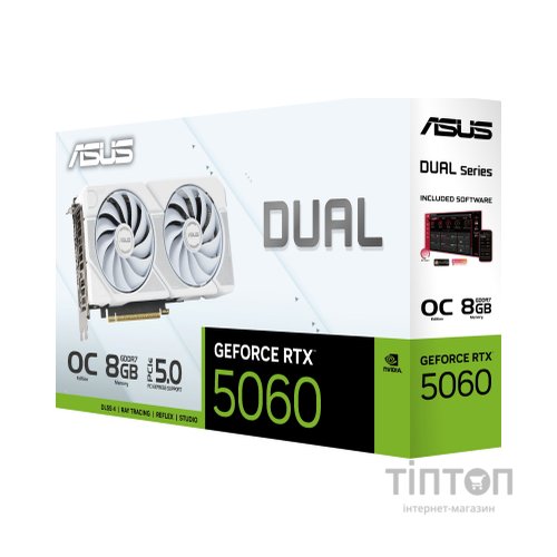 Відеокарта ASUS GeForce RTX5060 8Gb DUAL WHITE OC (DUAL-RTX5060-O8G-WHITE)